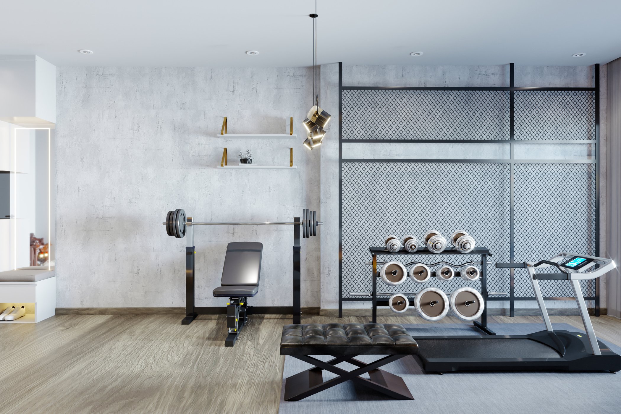 Home Gym With  Sports Equipments